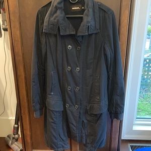 European line Sandwich black cotton trench coat